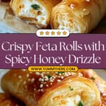 Oven Fried Feta Rolls with Chili Honey Recipe