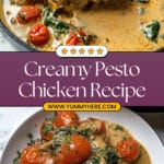 Creamy Pesto Chicken with Roasted Tomatoes & Spinach Recipe