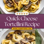 Cheese Tortellini with Butter, Mushrooms, and Crispy Sage Recipe