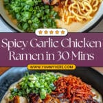 Fiery Chicken Ramen with Creamy Garlic Sauce Recipe