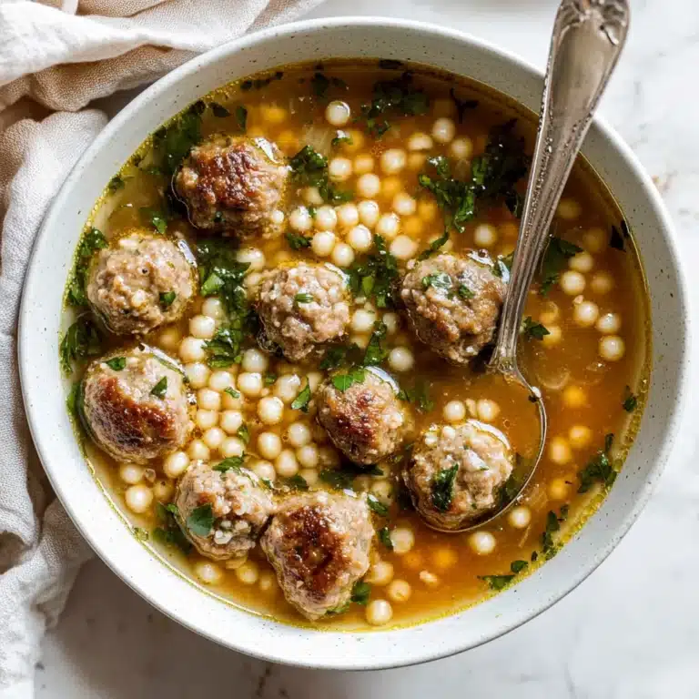 Mini Moroccan Meatball Couscous Soup Recipe