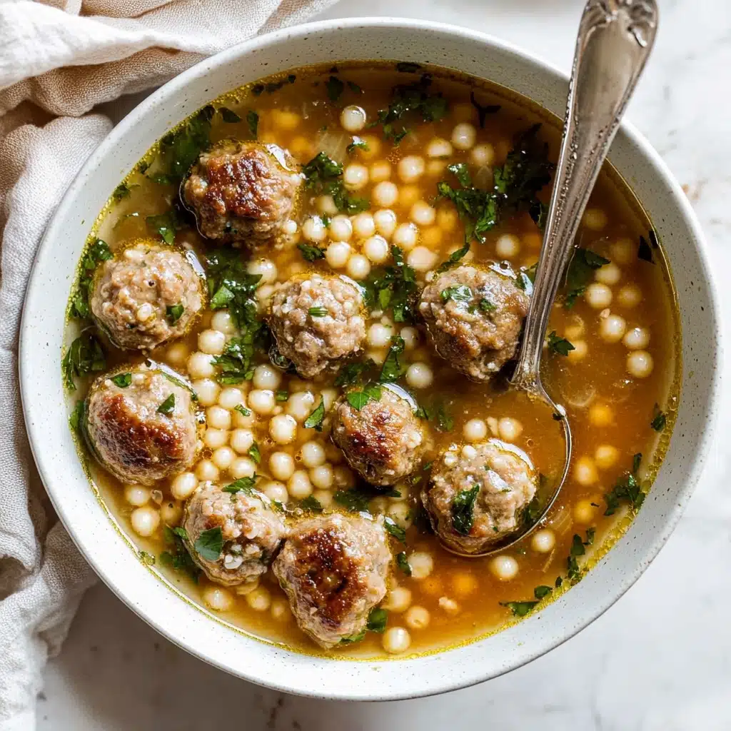 Mini Moroccan Meatball Couscous Soup Recipe