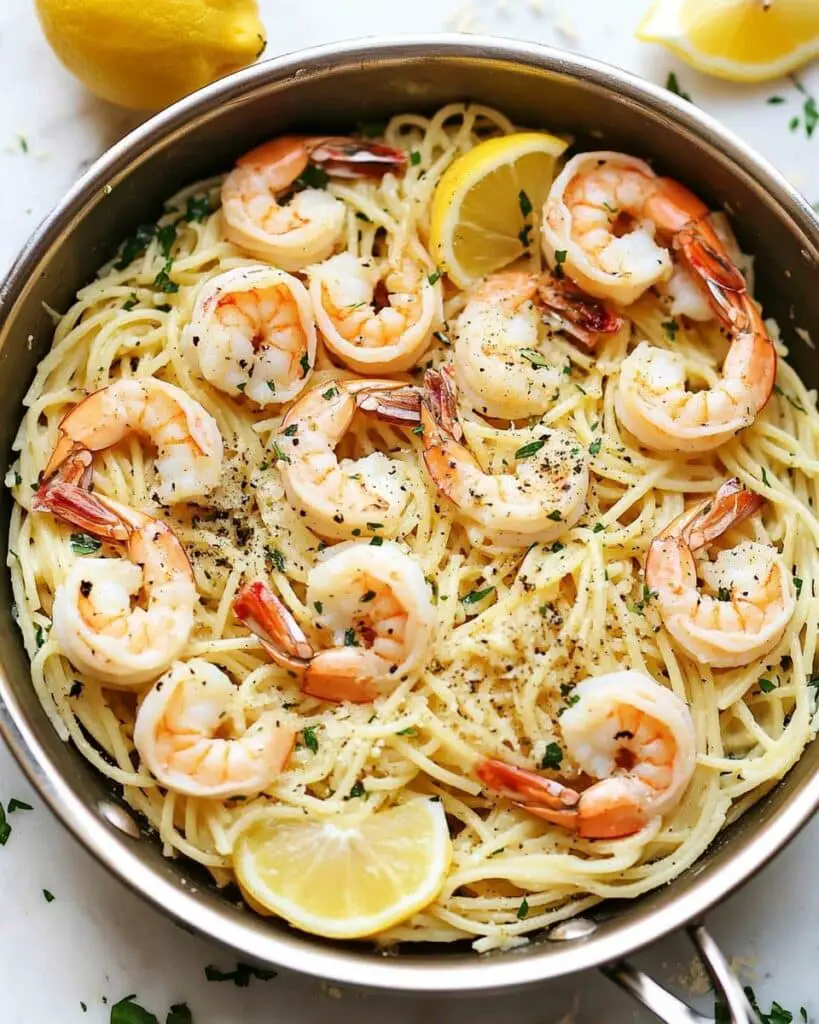 Lemon Garlic Shrimp Linguine Recipe