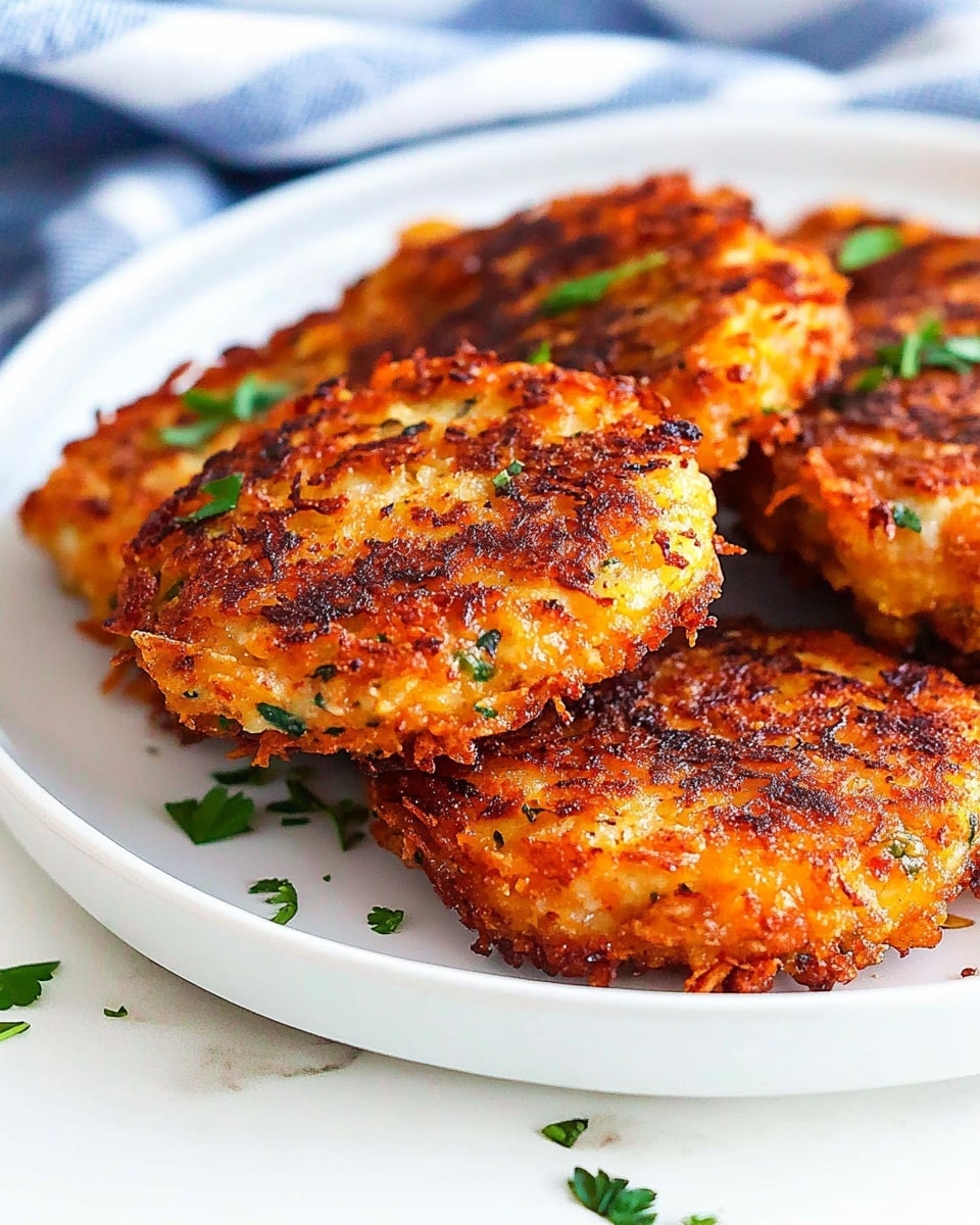 Crispy Coconut Chicken, tropical chicken dinner, crunchy coconut chicken, easy coconut chicken recipe, baked coconut chicken Five pieces of golden brown crispy fried strips lay spaced out in a shiny stainless steel frying pan, showing a crunchy and textured coating with small bits of light toasted flakes. The pan reflects soft light and has a simple smooth surface inside. The background is a white marbled texture.