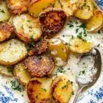 Crispy Parmesan Roasted Potatoes with Garlic, Lemon & Herbs Recipe