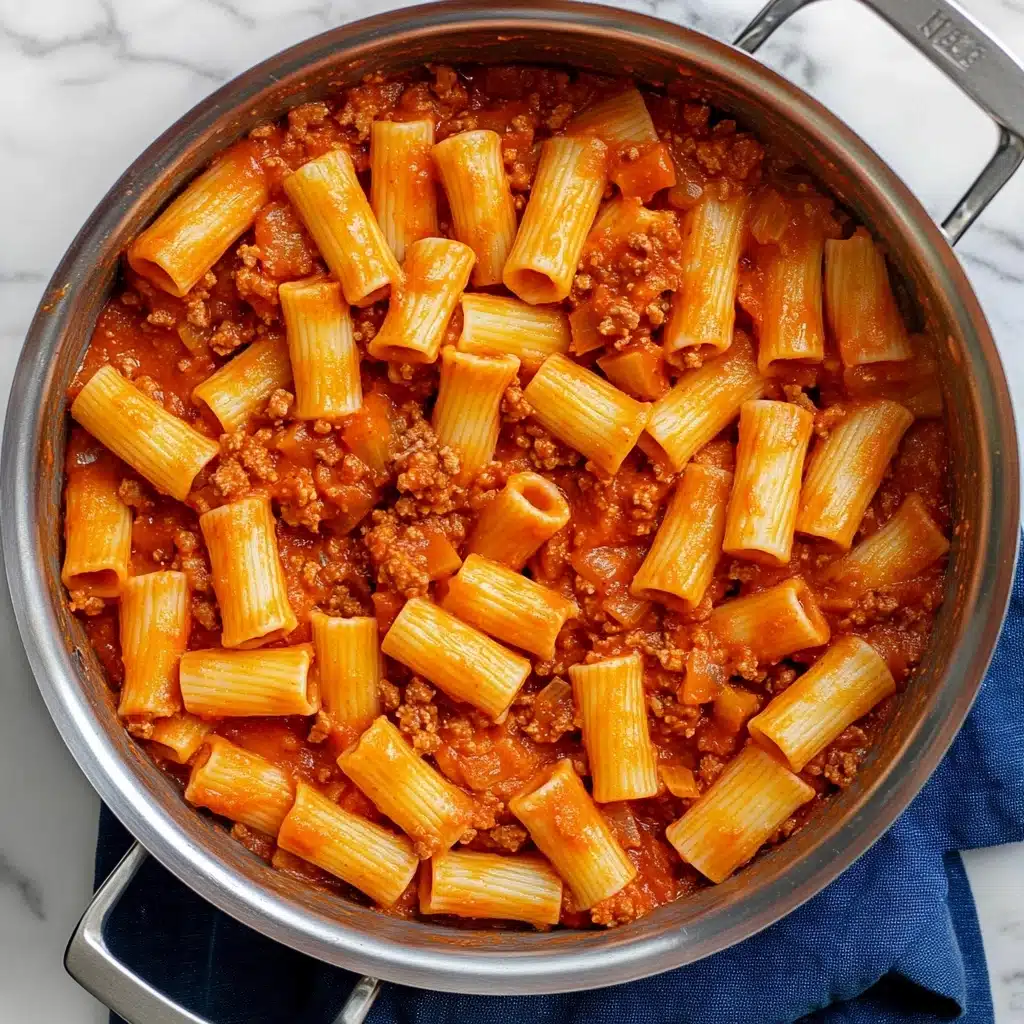 One-Pot Pasta with Meat Sauce: Comfort Food Made Easy Recipe - Recipe Image