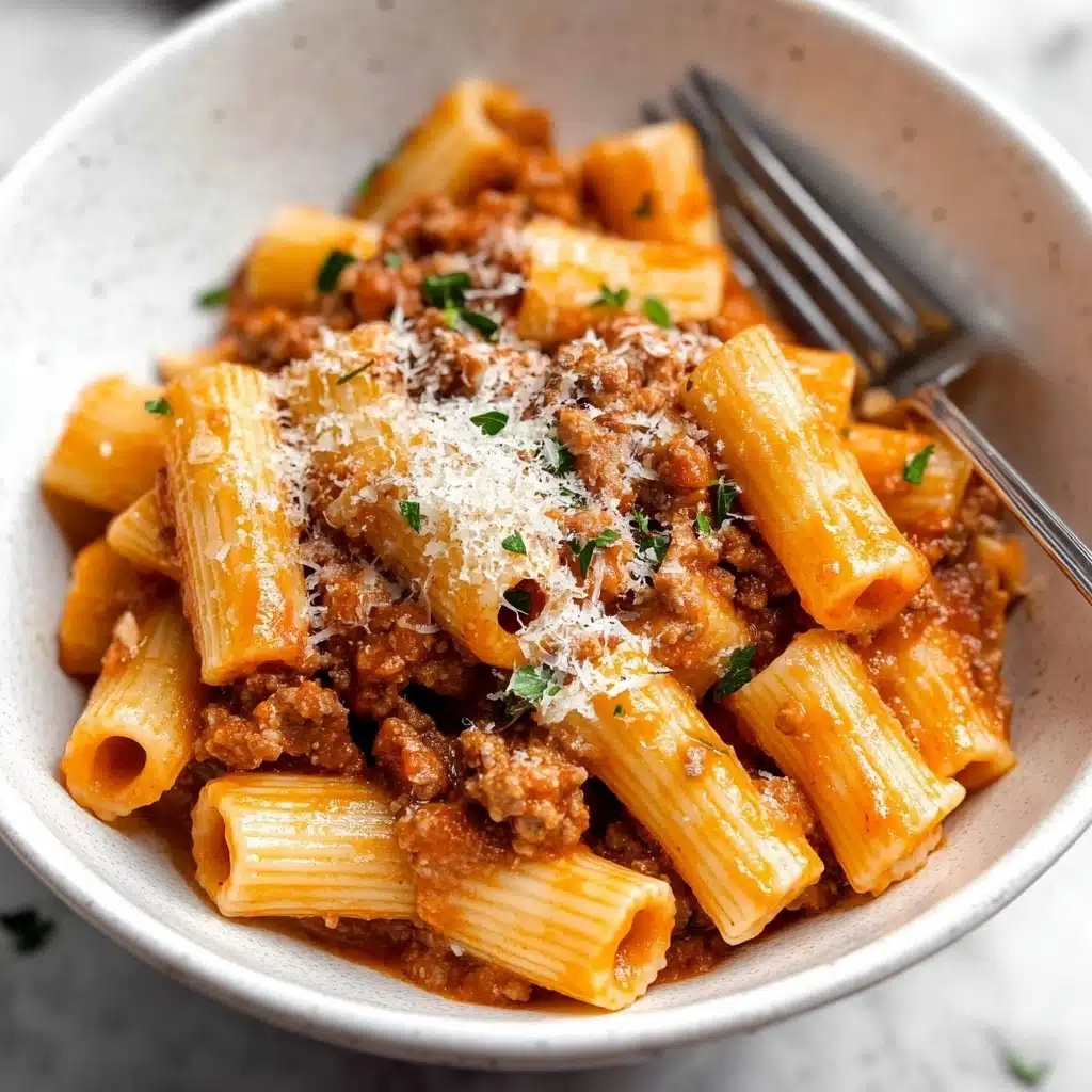 One-Pot Pasta with Meat Sauce: Comfort Food Made Easy Recipe - Recipe Image