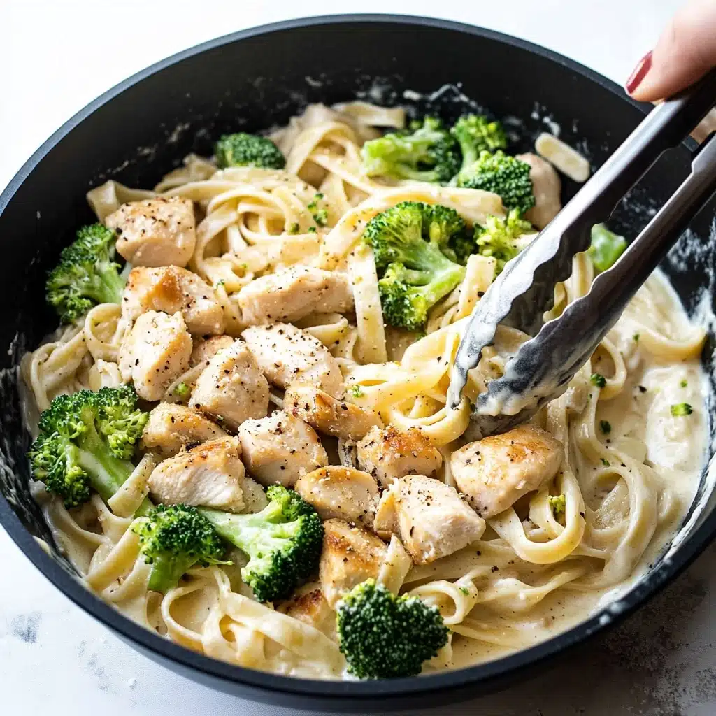 Quick & Easy Fettuccine Chicken Broccoli Alfredo Recipe - Recipe Image