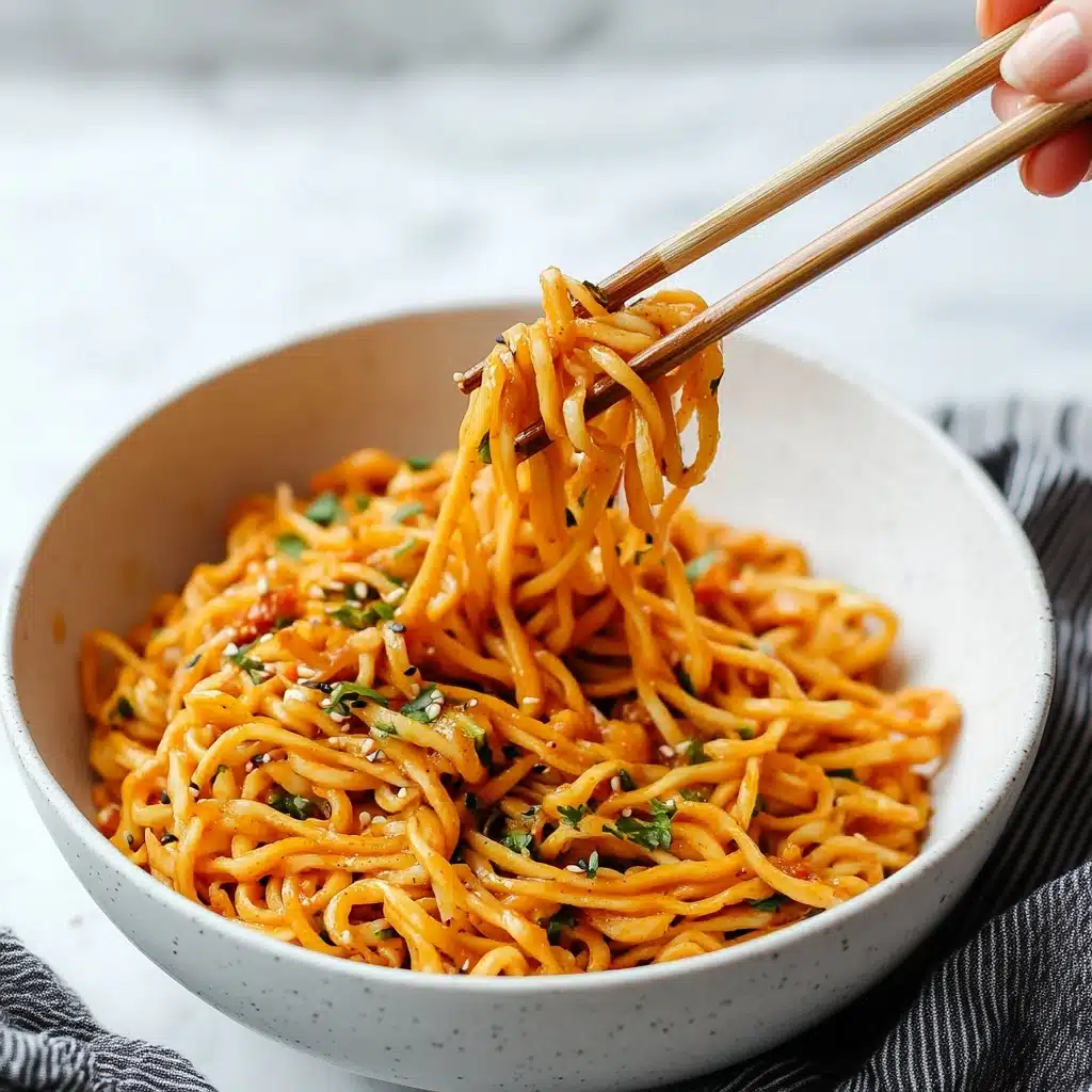 Sweet & Spicy Hot Chili Chicken Noodles with Basil Recipe - Recipe Image