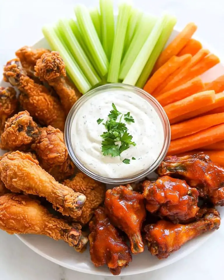 Buffalo Wing Platter with Blue Cheese Dip Recipe