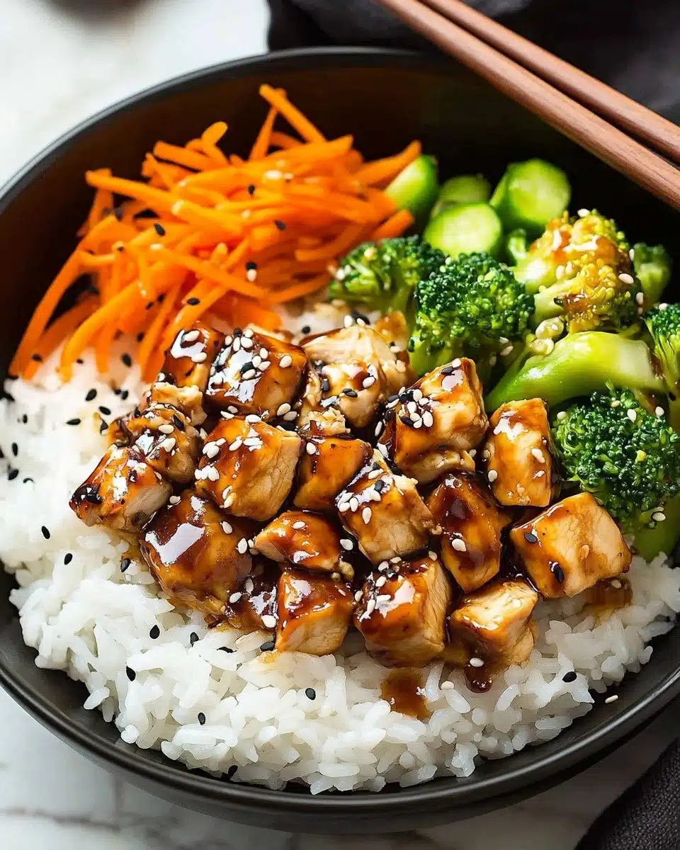 Teriyaki Grilled Chicken and Veggie Rice Bowls Recipe - Recipe Image