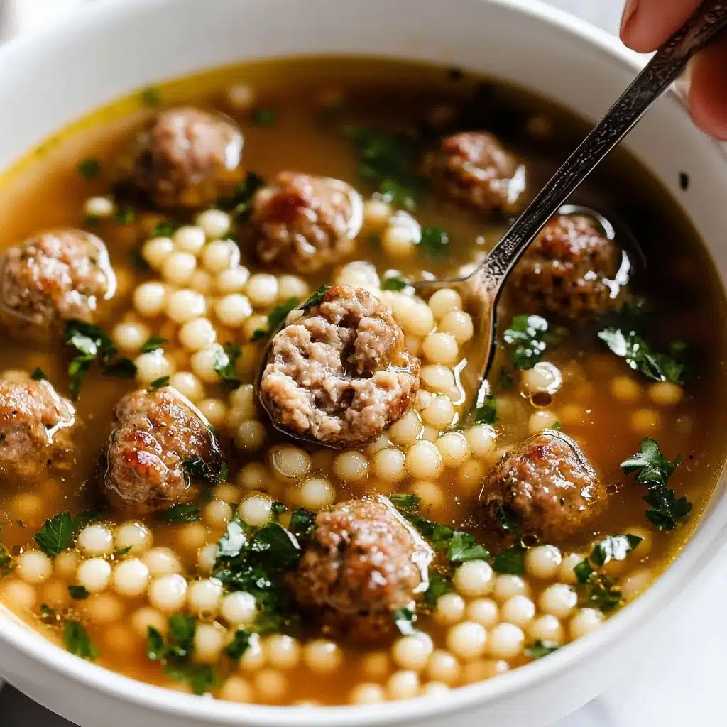 Mini Moroccan Meatball Couscous Soup Recipe - Recipe Image