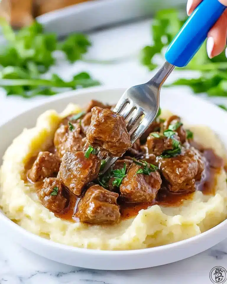 Slow Cooker Garlic Butter Steak Bites (+Video) Recipe