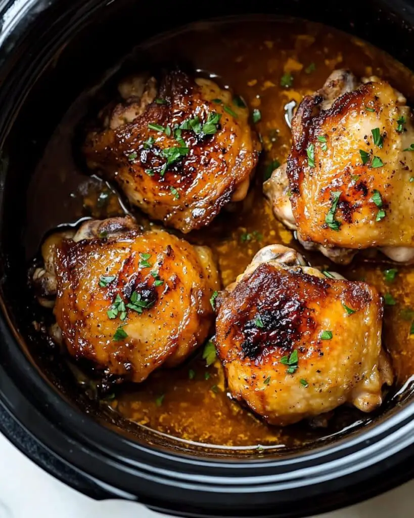 Slow Cooker Garlic Herb Chicken Thighs Recipe