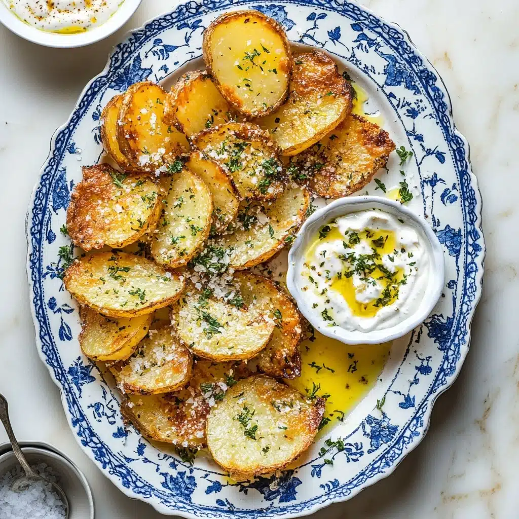 Crispy Parmesan Roasted Potatoes with Garlic, Lemon & Herbs Recipe - Recipe Image