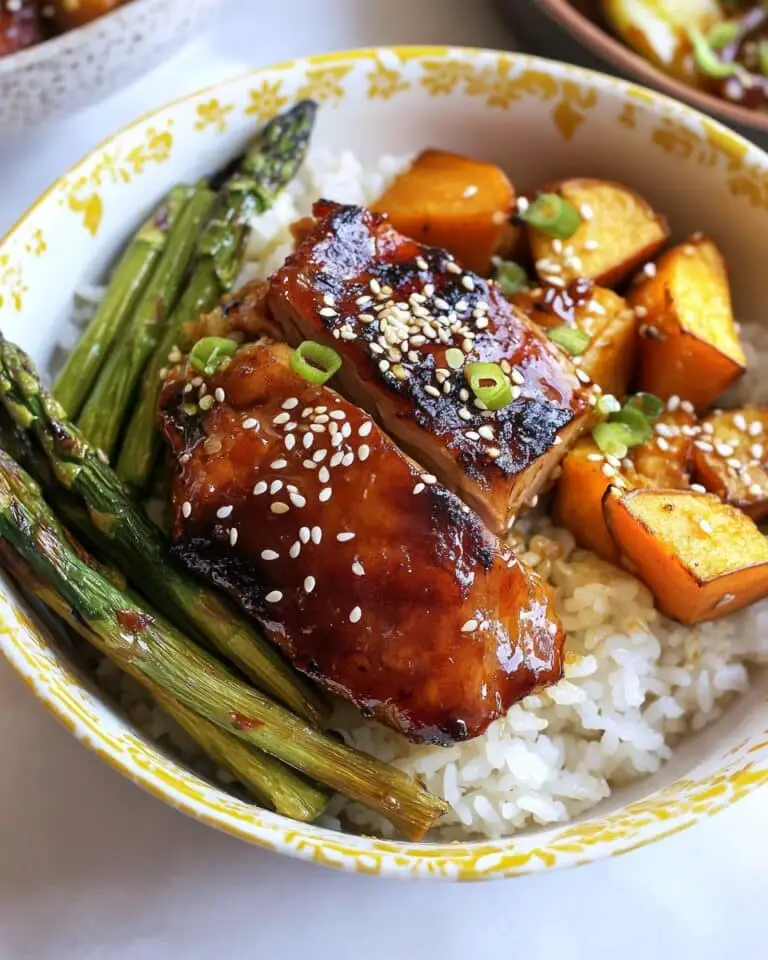 Sheet-pan Miso Honey Chicken with Roasted Sweet Potatoes and Asparagus Recipe