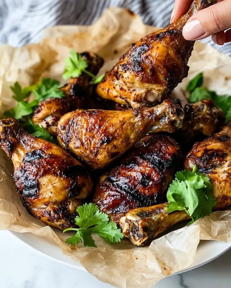 Grilled Butterflied Chicken Drumsticks with BBQ Seasoning and Sauce Recipe