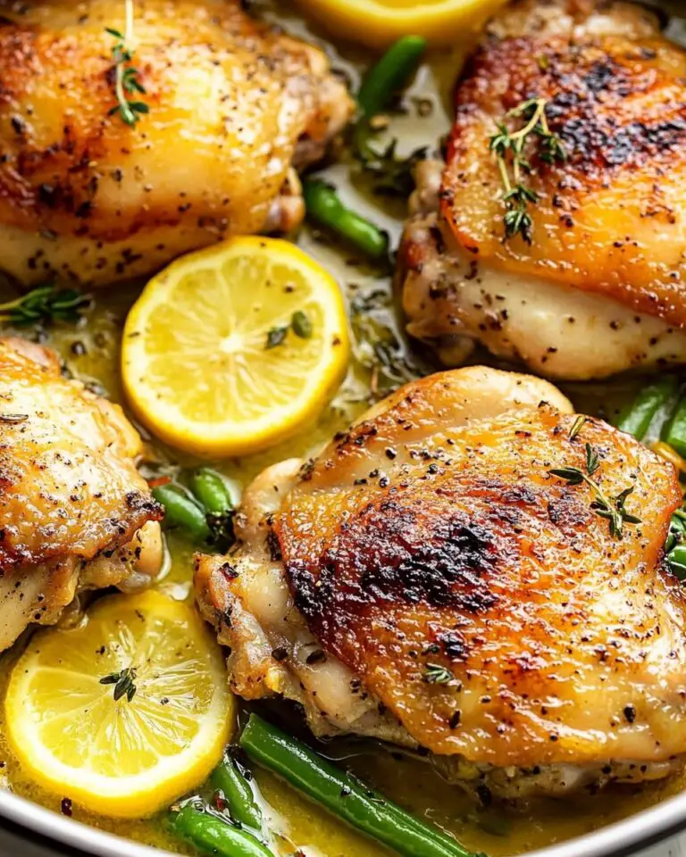 Skillet Chicken Thighs with White Wine, Lemon, and Herbs Recipe