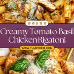 Burst Cherry Tomato Basil Chicken Rigatoni Recipe