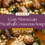 Mini Moroccan Meatball Couscous Soup Recipe