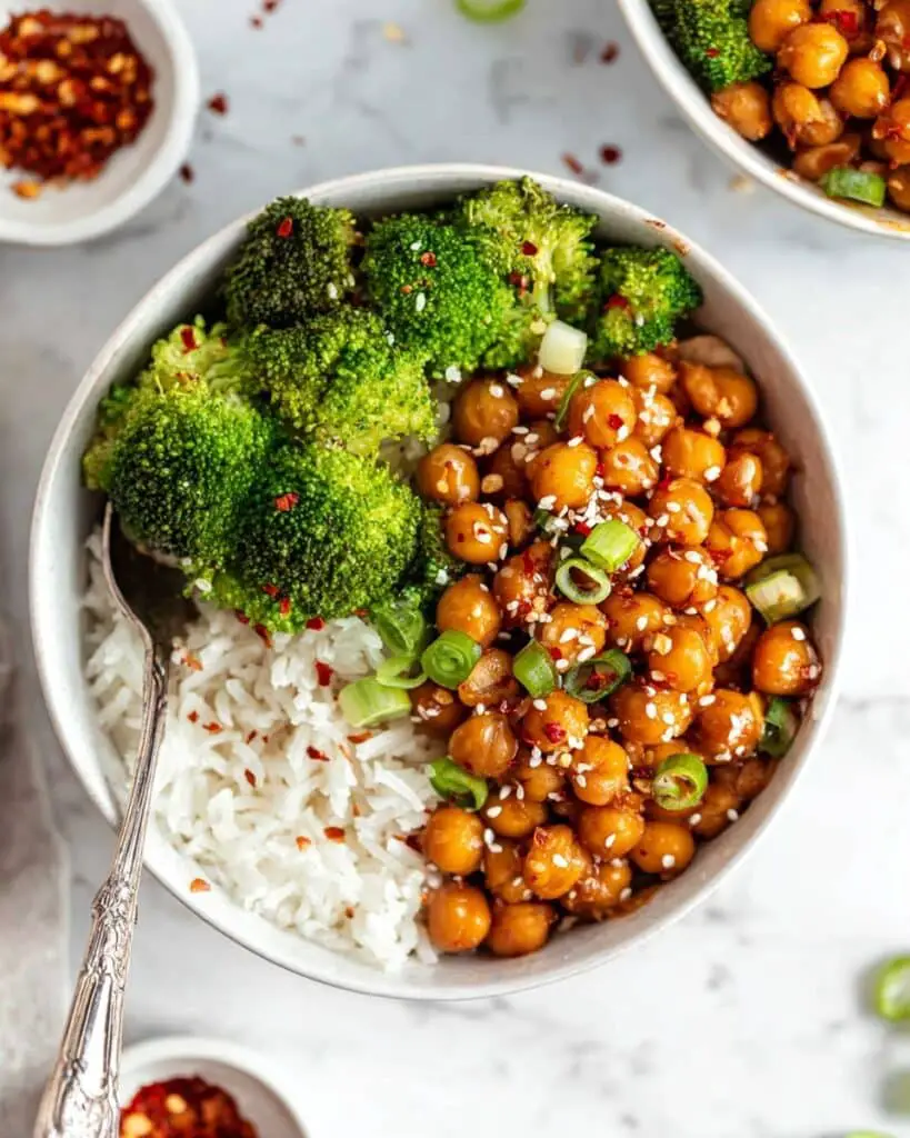 Vegan Sticky Sesame Chickpeas Recipe