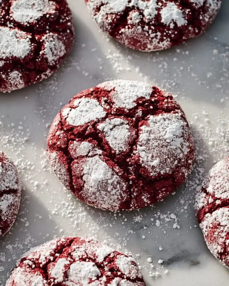 Fudgy Red Velvet Crinkle Cookies Recipe