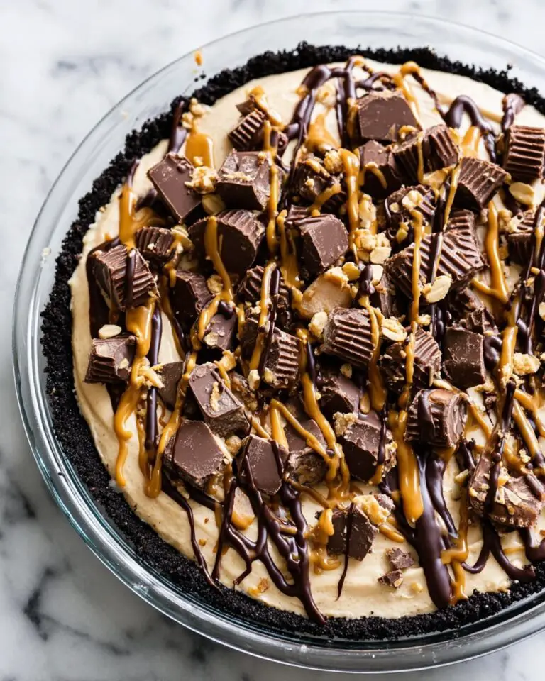Peanut Butter Ice Cream Pie with Chocolate Rice Krispie Crust Recipe