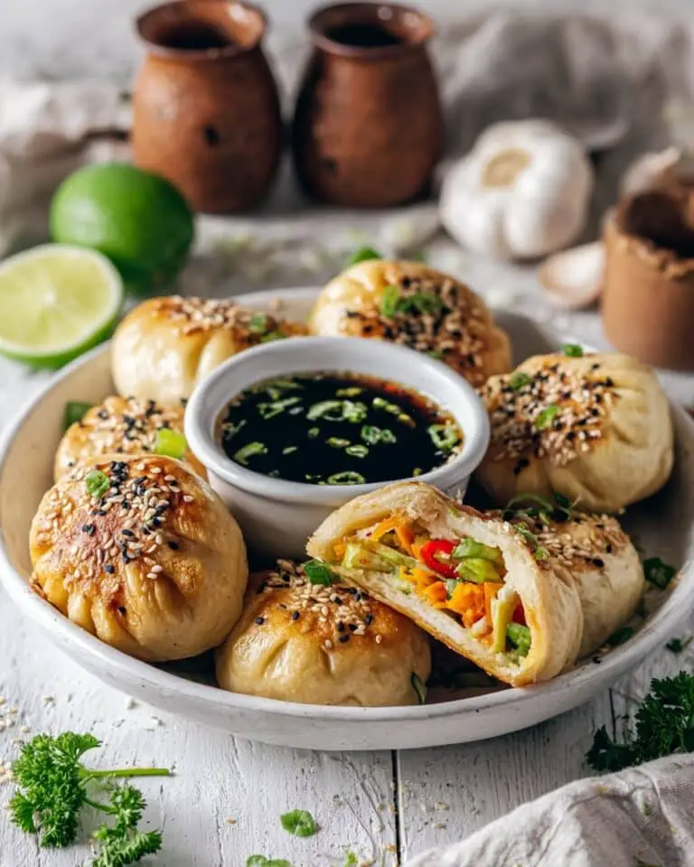 Vegan Pan-Fried Bao Buns with Vegetable Filling Recipe
