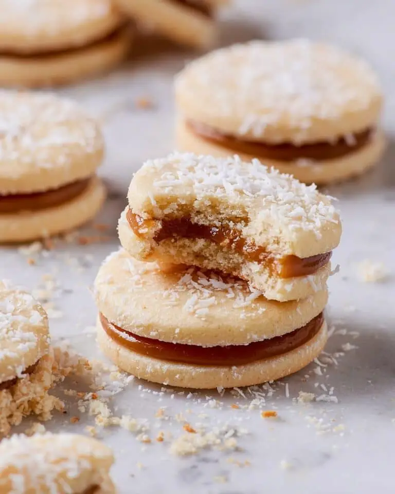 Alfajores with Dulce de Leche and Shredded Coconut Recipe