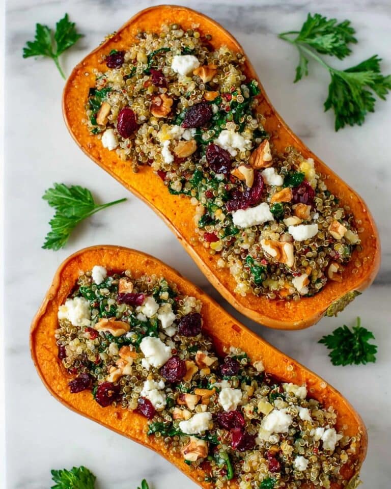 Stuffed Butternut Squash with Sausage, Mushrooms, and Gruyere Recipe
