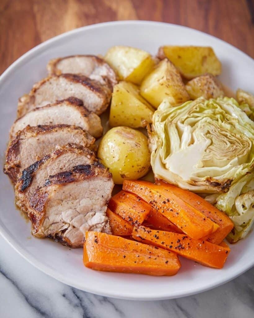 Corned Turkey and Cabbage Dinner with Roasted Vegetables Recipe