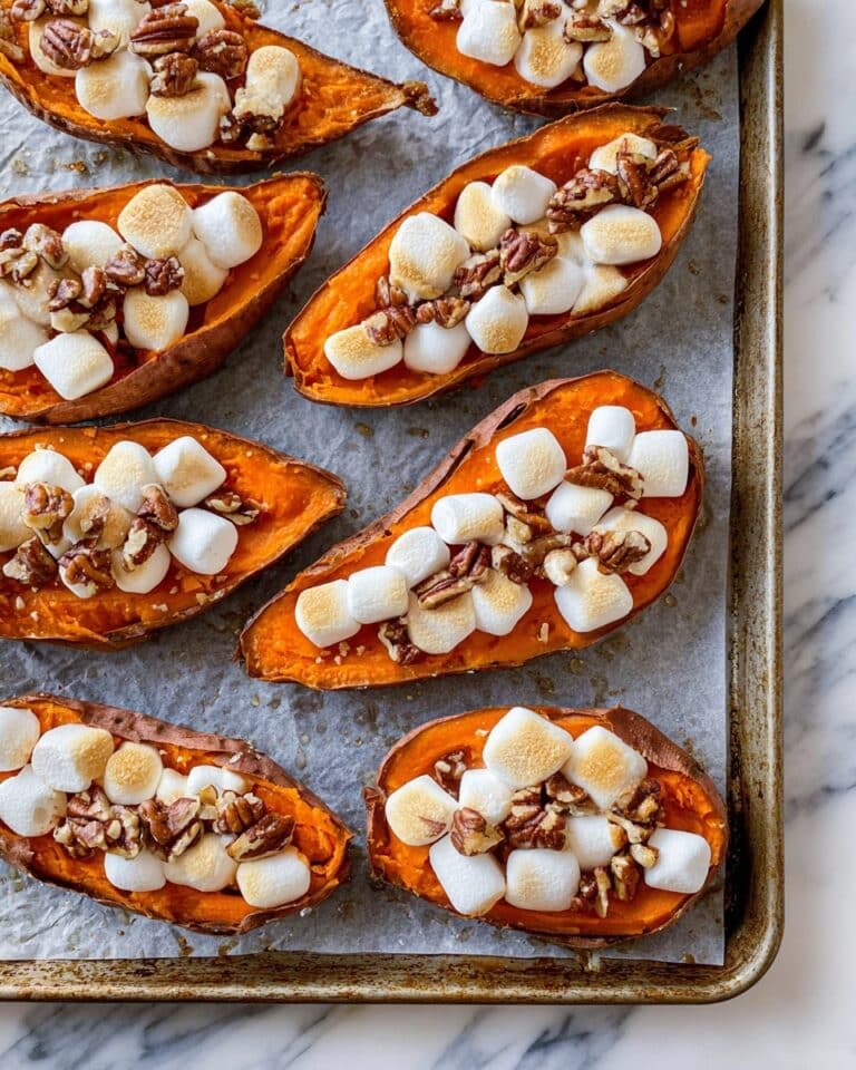 Twice Baked Sweet Potatoes with Marshmallows Recipe