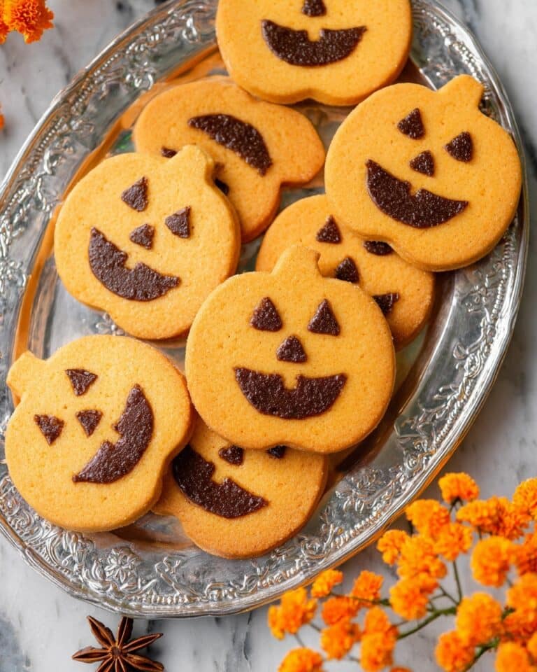 Pumpkin Butter Filled Jack O’Lantern Sandwich Cookies Recipe