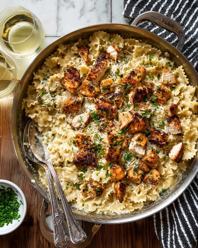 Garlic Parmesan Pasta with Chicken Recipe
