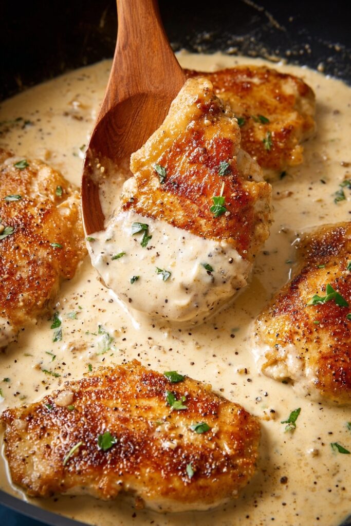 Garlic Parmesan Chicken in Creamy Sauce Recipe