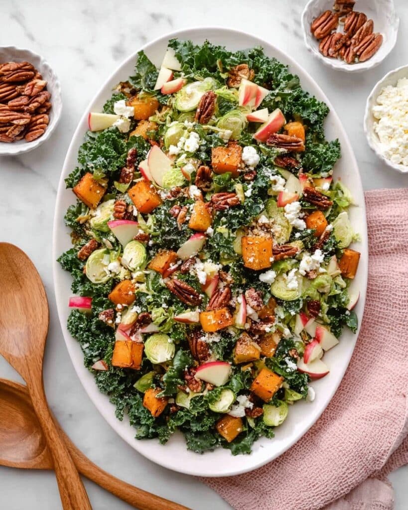 Fall Harvest Salad with Roasted Sweet Potatoes, Apples, and Tahini Dressing Recipe