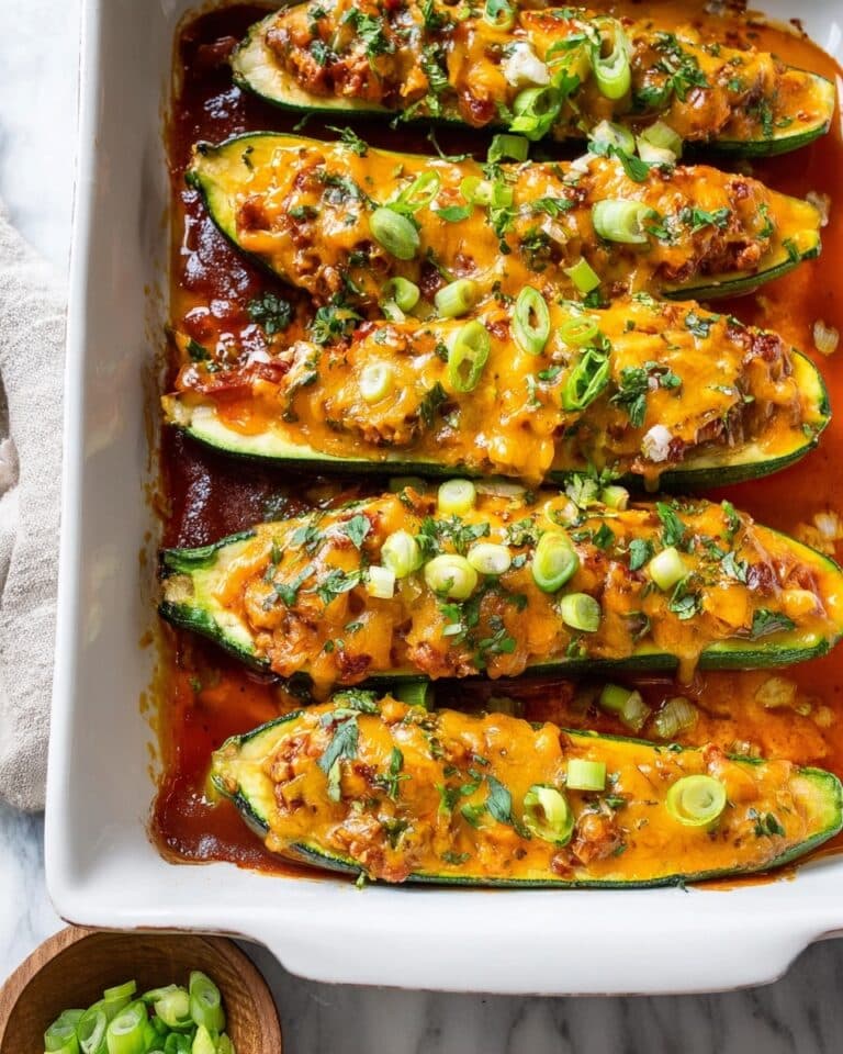 Chicken Enchilada Stuffed Zucchini Boats Recipe