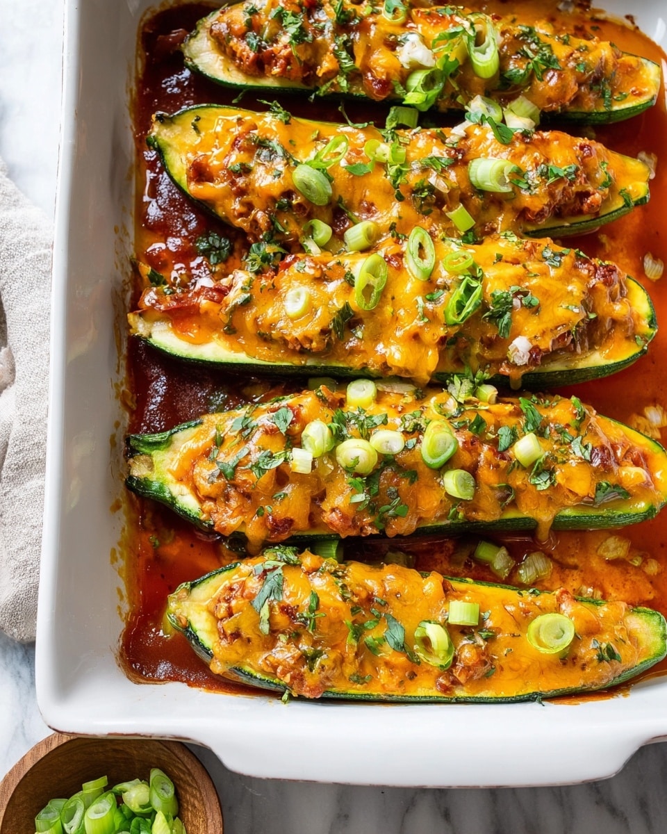 Chicken Enchilada Stuffed Zucchini Boats Recipe