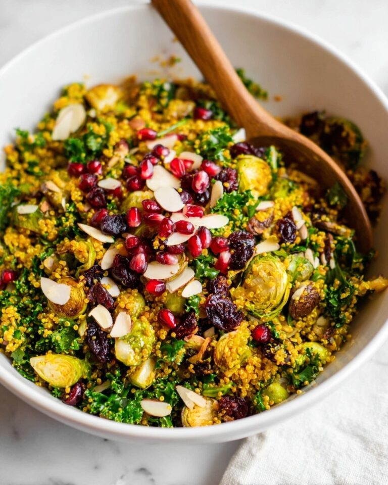 Kale & Brussels Sprouts Curry Quinoa Salad Recipe