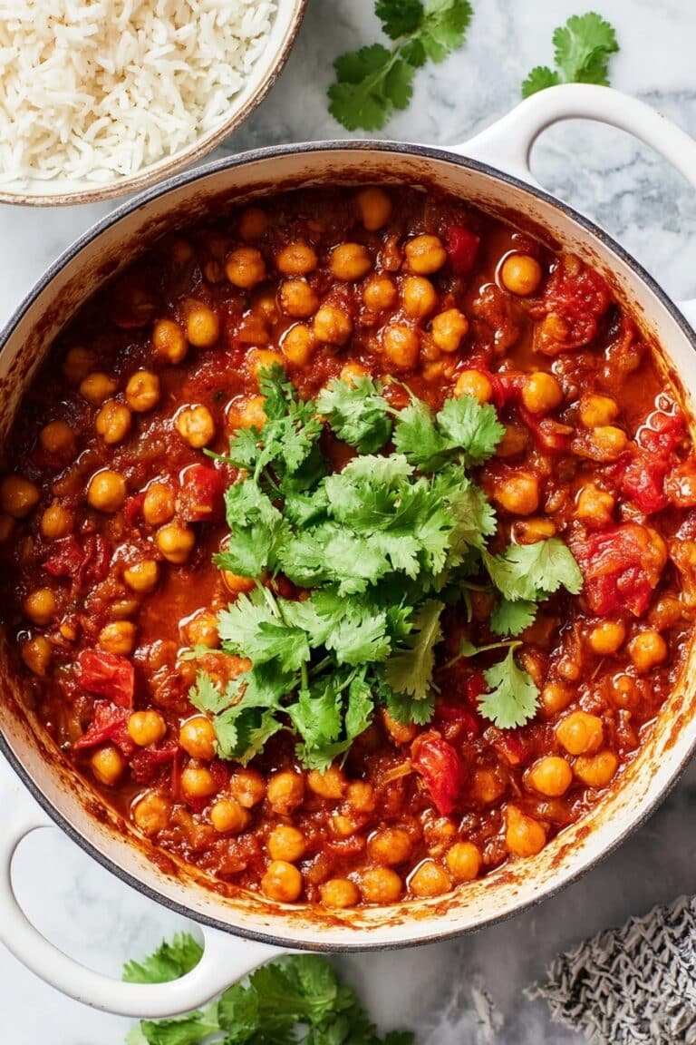 Easy Vegan Chana Masala with Rice and Yogurt Recipe