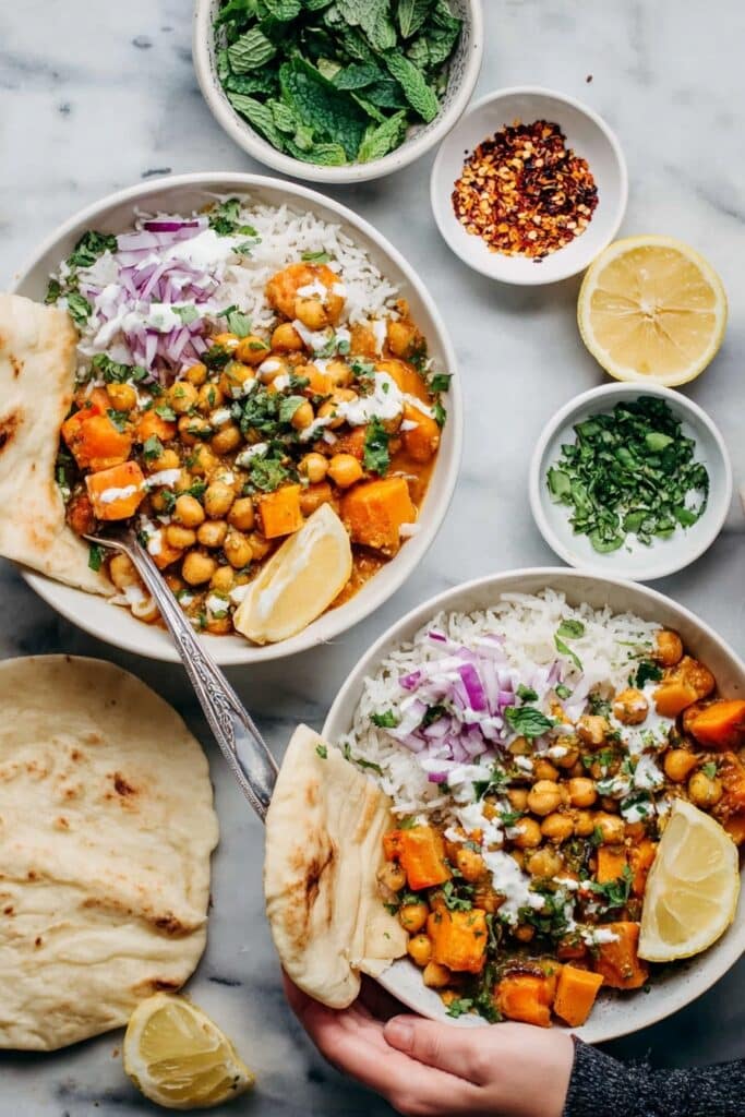 Indian Chickpea Sweet Potato Stew (Vegan, Gluten-Free) Recipe