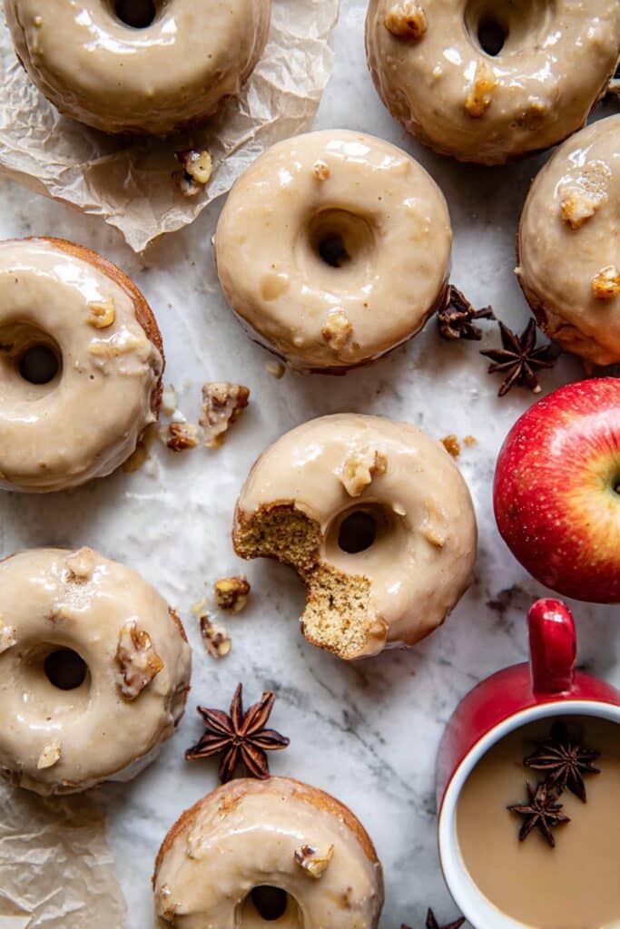 Baked Apple Cider Doughnuts with Cinnamon Maple Glaze Recipe