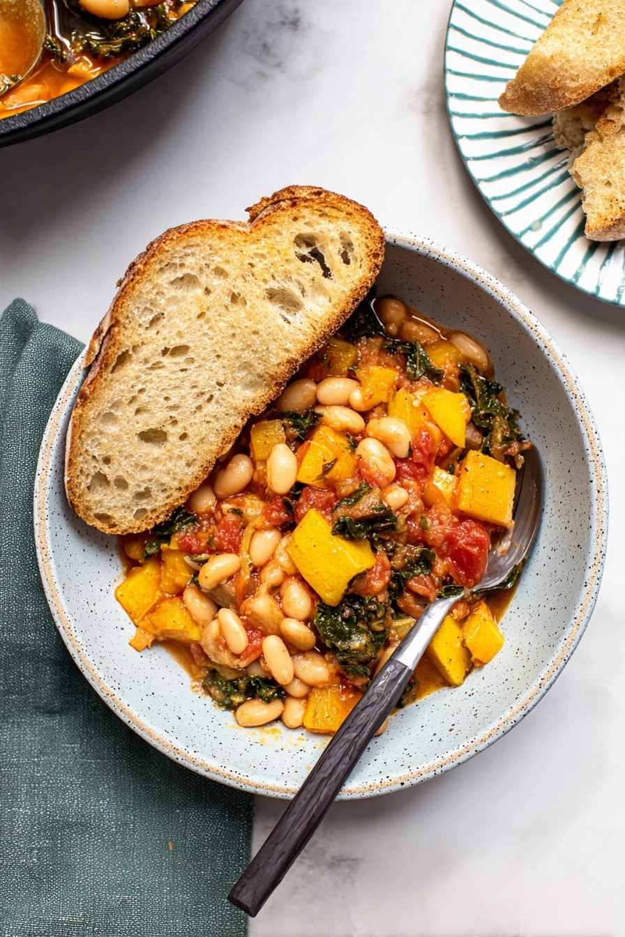 Stewed Great Northern Beans with Kale, Tomatoes, and Herbs Recipe