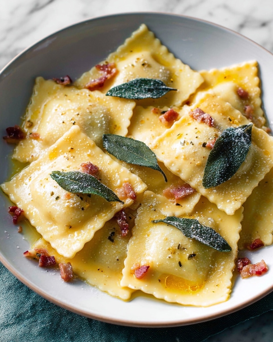 Fresh Homemade Butternut Squash Ravioli with Sage and Pancetta Recipe