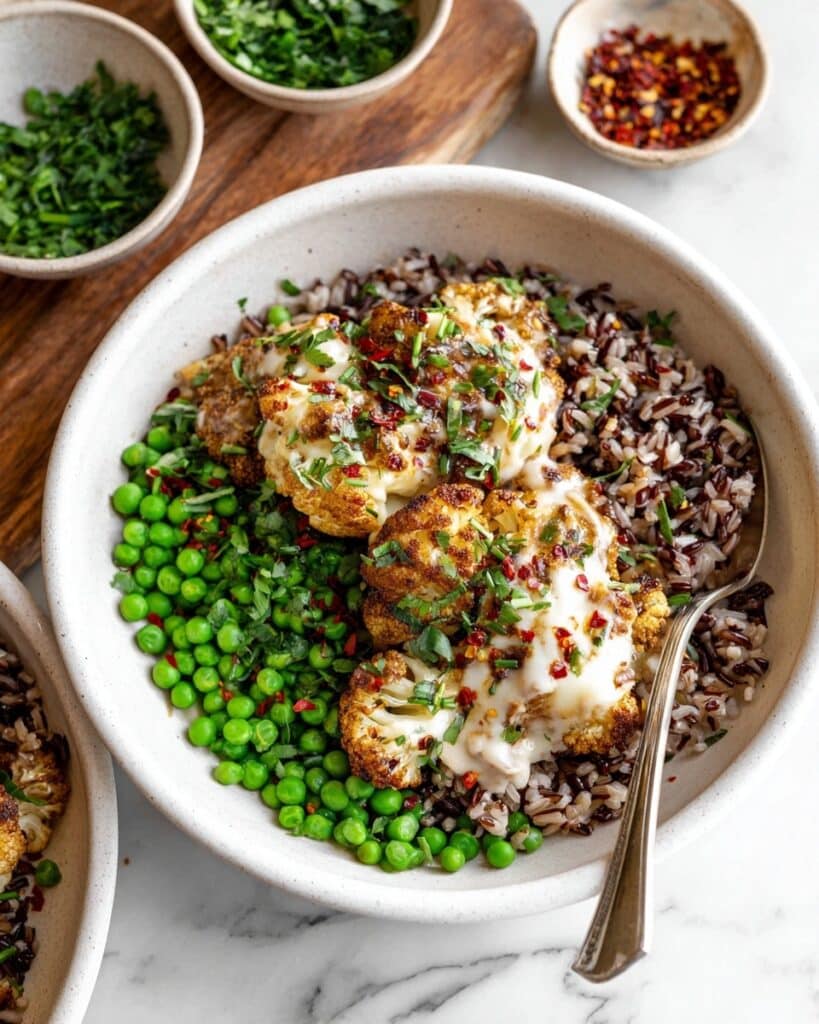 French Onion Chicken Bowls with Rice and Peas Recipe
