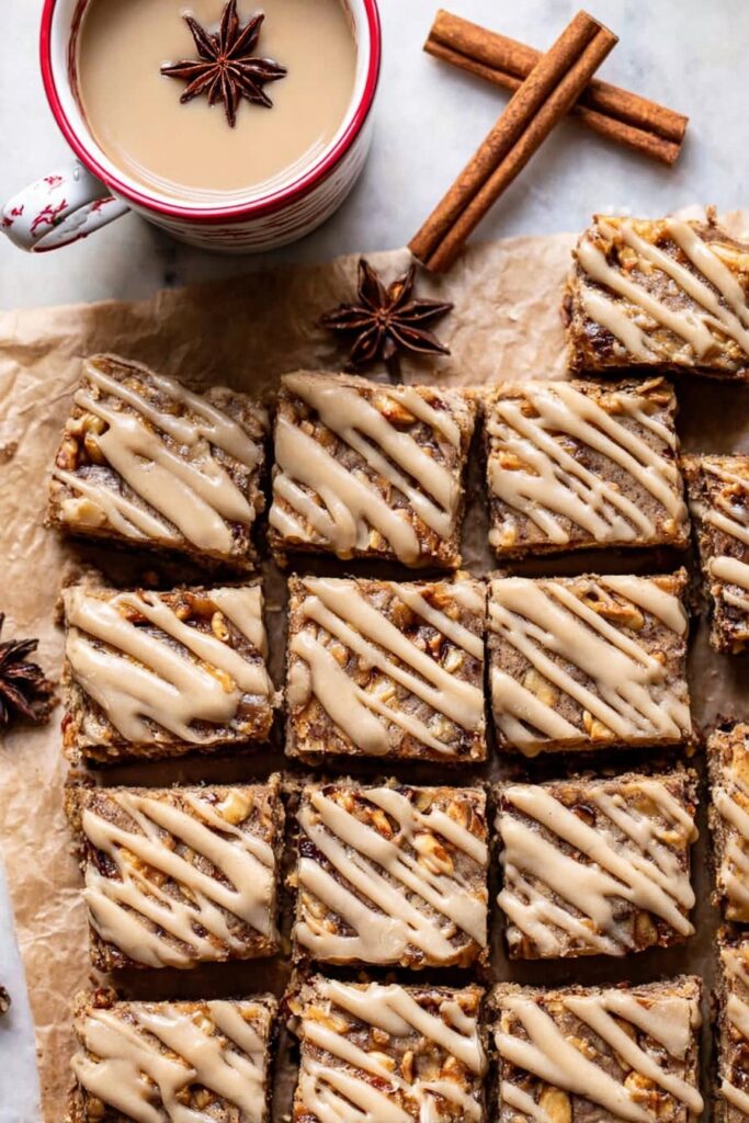 Brown Butter Apple Blondies with Cinnamon Maple Glaze Recipe