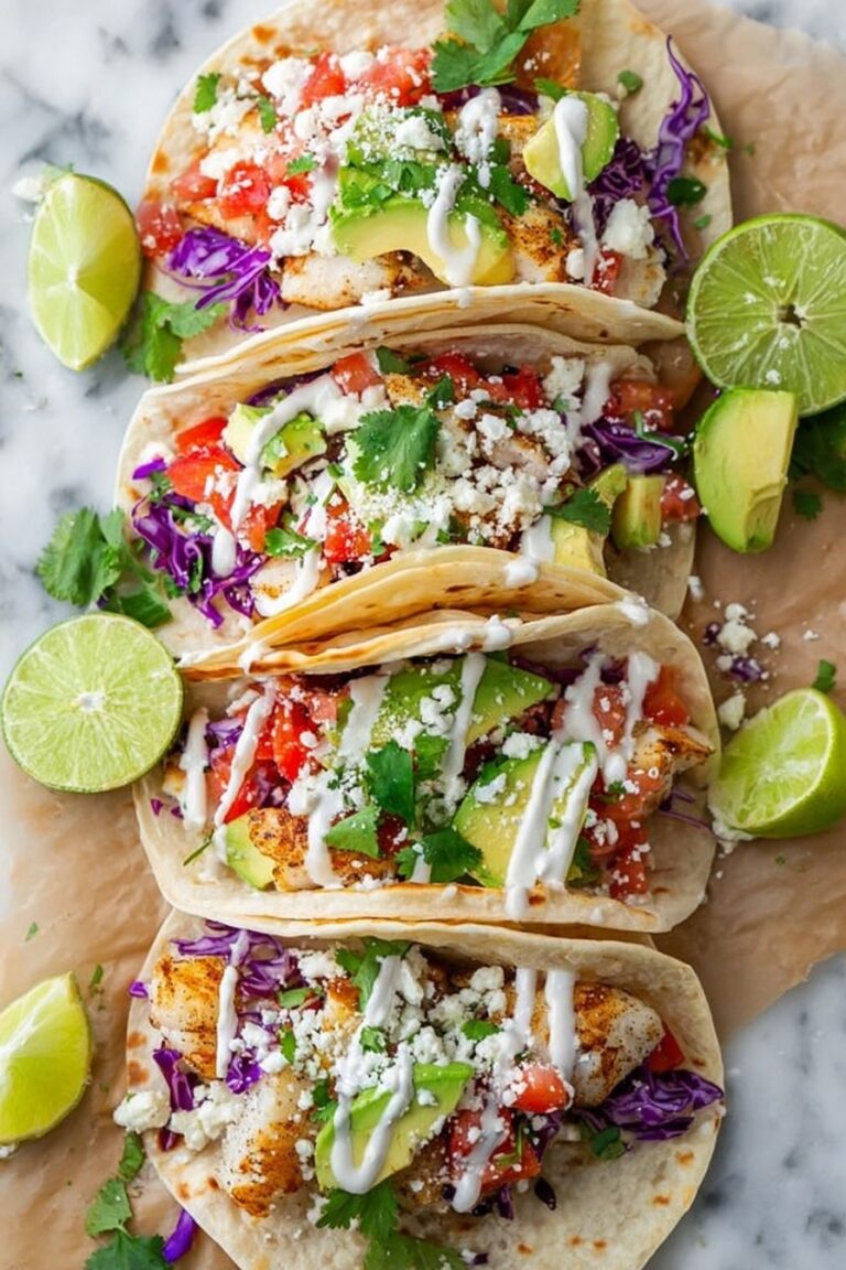 Fish Tacos with Cilantro Lime Sauce Recipe