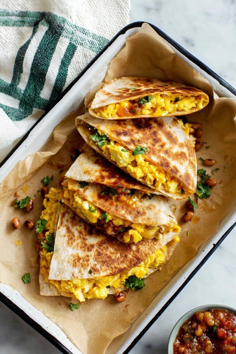 Easy Breakfast Egg and Bean Quesadilla Recipe