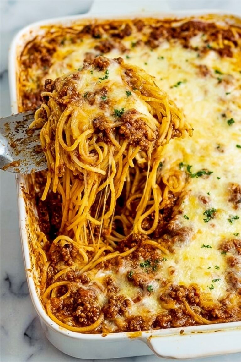 Cheesy Baked Spaghetti Casserole Recipe