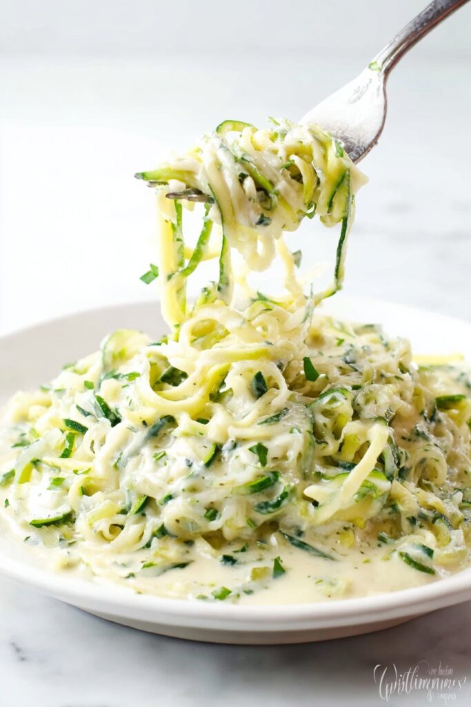 Zucchini Alfredo Creamy Low-Carb Dinner Recipe